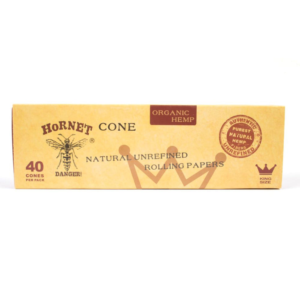 Hornet Pre-rolled Cones 11cm Hemp Rolling Paper With Tips - 40 Cone Box